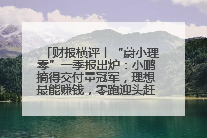 财报横评丨“蔚小理零”一季报出炉：小鹏摘得交付量冠军，理想最能赚钱，零跑迎头赶上，蔚来还在调整