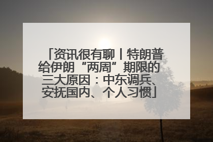 资讯很有聊丨特朗普给伊朗“两周”期限的三大原因：中东调兵、安抚国内、个人习惯