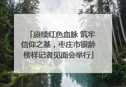 赓续红色血脉 筑牢信仰之基，枣庄市银龄榜样记者见面会举行