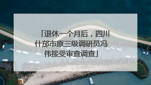 退休一个月后，四川什邡市原三级调研员冯伟接受审查调查