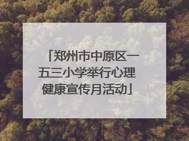 郑州市中原区一五三小学举行心理健康宣传月活动