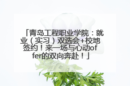 青岛工程职业学院：就业（实习）双选会+校地签约！来一场与心动offer的双向奔赴！
