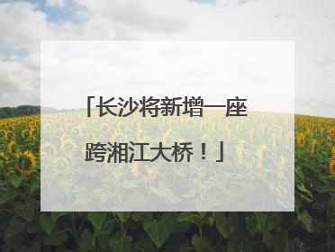 长沙将新增一座跨湘江大桥！