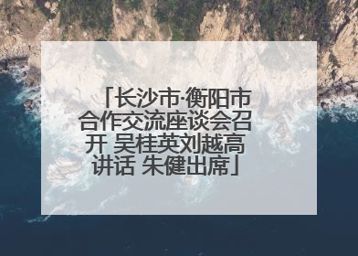 长沙市·衡阳市合作交流座谈会召开 吴桂英刘越高讲话 朱健出席