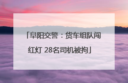 阜阳交警：货车组队闯红灯 28名司机被拘