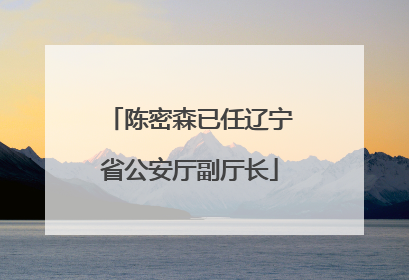陈密森已任辽宁省公安厅副厅长