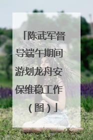 陈武军督导端午期间游划龙舟安保维稳工作（图）