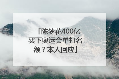 陈梦花400亿买下奥运会单打名额？本人回应