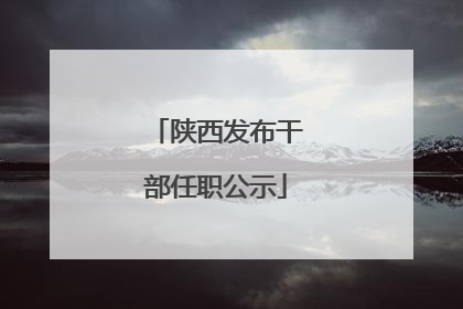 陕西发布干部任职公示