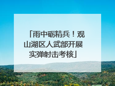 雨中砺精兵！观山湖区人武部开展实弹射击考核