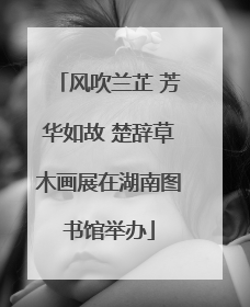 风吹兰芷 芳华如故 楚辞草木画展在湖南图书馆举办