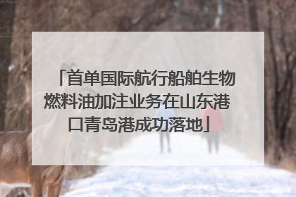首单国际航行船舶生物燃料油加注业务在山东港口青岛港成功落地
