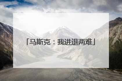 马斯克：我进退两难