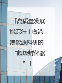 高质量发展能源行丨粤港澳能源科研的“超级孵化器”