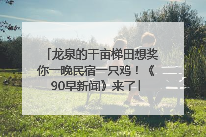龙泉的千亩梯田想奖你一晚民宿一只鸡！《90早新闻》来了