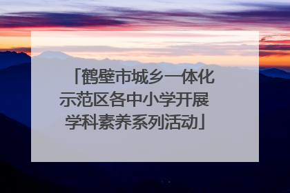 鹤壁市城乡一体化示范区各中小学开展学科素养系列活动