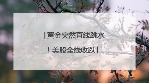 黄金突然直线跳水！美股全线收跌