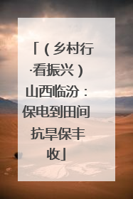（乡村行·看振兴）山西临汾：保电到田间 抗旱保丰收