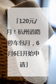 120元/月！杭州道路停车包月，6月6日开始申请