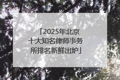2025年北京十大知名律师事务所排名新鲜出炉