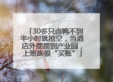 30多只卤鸭不到半小时就抢空，当酒店外摆摆到产业园，上班族很“买账”